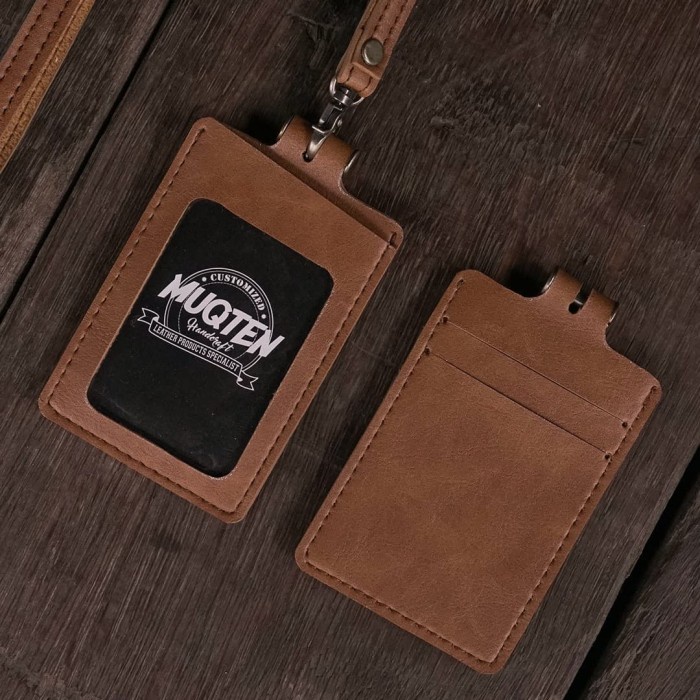 

HOT PROMO ID CARD Name Tag Holder Temboro Kalung Premium ID Badge Leather