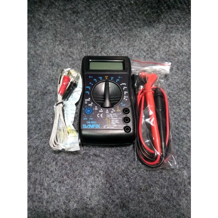 Terlaris Multitester Multimeter + Temperature Sanfix Dm-888C @Kecil