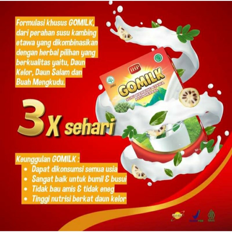 

SUSU KESEHATAN ANAK-ANAK AMAN BUMIL BUSUI SUSU GOMILK PLUS HERBAL PENAMBAH NAFSU MAKAN BAIK UNTUK GUSI DAN TULANG RENDAH GULA