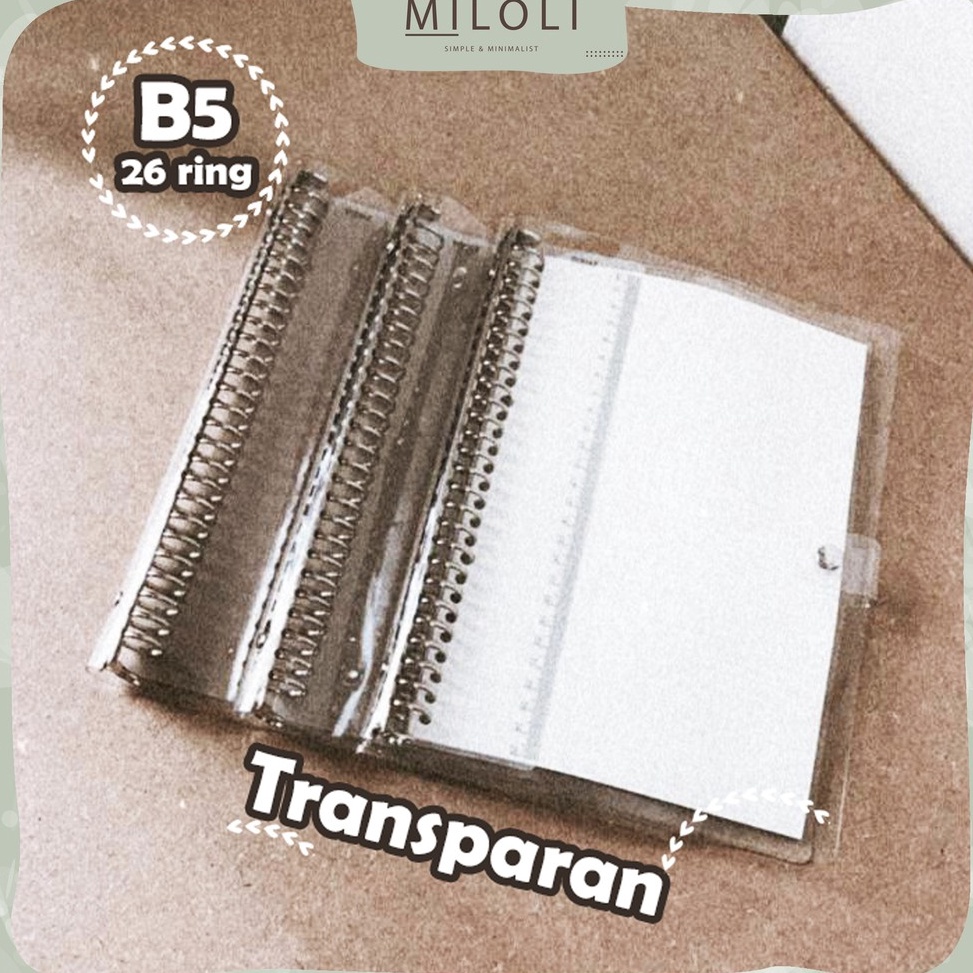 

[ART. U48N] [MILOLI] Binder B5 Transparan Aesthetic Binder 26 ring - E0013