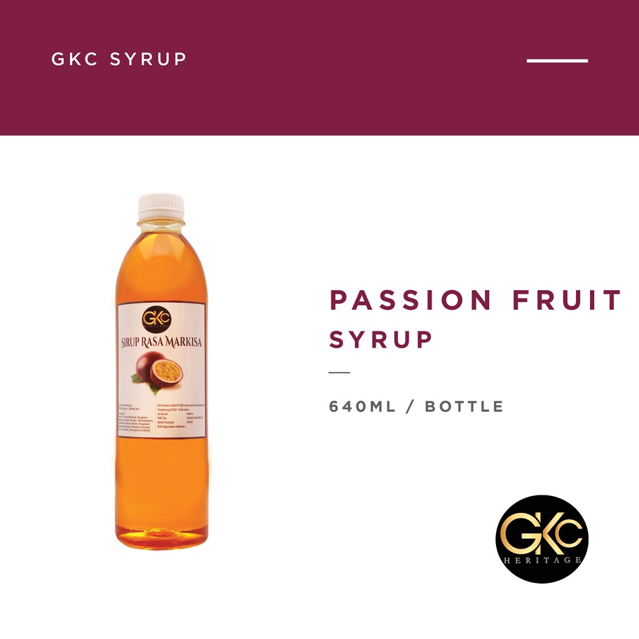 

Terbatas Sirup Markisa / Passion Fruit Syrup Minuman GKC Heritage 640 ml (Import Quality) Ready Stock