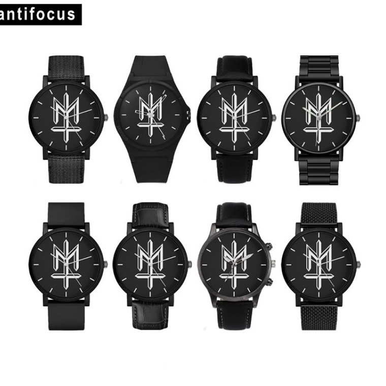 ♛K1N9♛ Jam Tangan Maternal Disaster | Analog Quartz Bulat Hitam Couple Pria Wanita Anak | Tali Rubbe