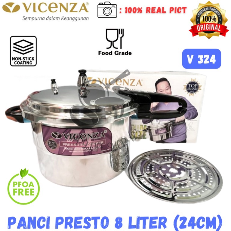 BEST SELLER Presto 8 Liter VICENZA V324/Presto 8ltr VICENZA/Presto 12ltr VICENZA/Panci Presto 12ltr 