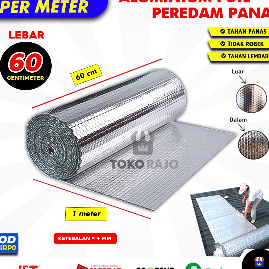 ☈➸❋✦ Per Meter Alumunium Foil Aluminium Foil Alumunium Foil Bubble Aluminium Foil Atap Aluminium Peredam Panas Atap Rumah