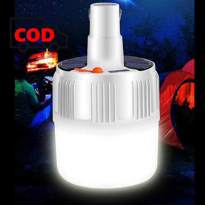 Lampu LED Camping Tenda Remot Outdoor Tenaga Matahari Waterproof Tahan Lama Cool White Solar Lamp