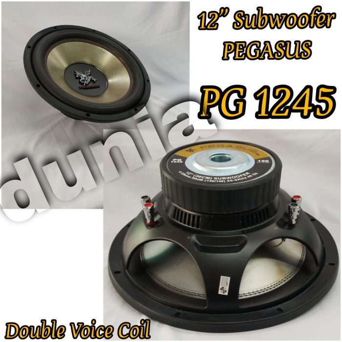 ✅Termurah Subwoofer Pegasus Pg 1245 Double Coil 12 Inch Subwoofer 12 Inch Dari Terbatas