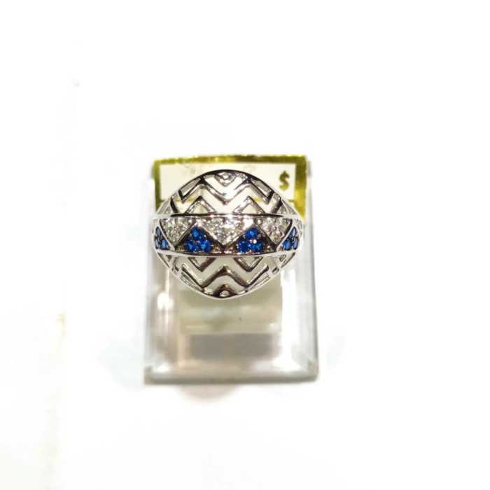 ✨Termurah Cincin Wanita Zig Zag Emas Putih 750 Terbaru