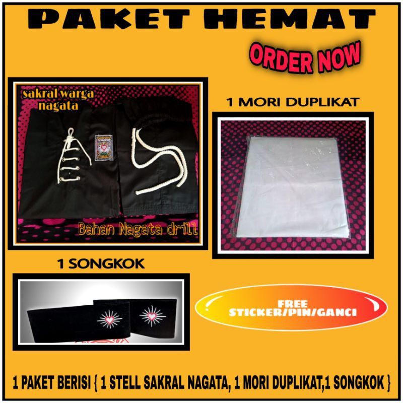 Paket Bundling Setelan Sakral balckjet Warga PSHT,Sabuk Mori, songkok PSHT