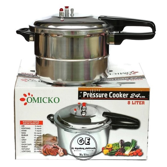[Ori] Pressure Cooker Omicko Panci Presto 24Cm Kapasitas 8 Liter Diskon