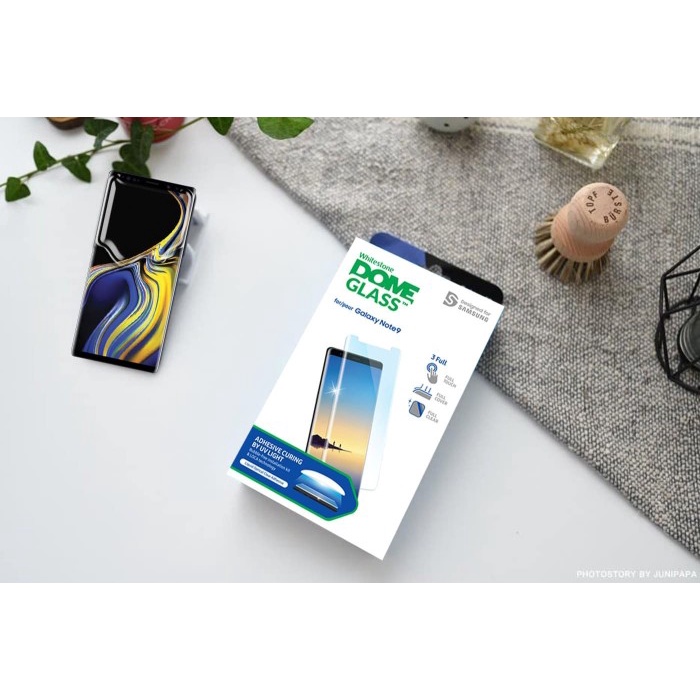 ✨Ori Whitestone Dome Full Adhesive Tempered Glass Samsung Note 9 Non Uv Berkualitas