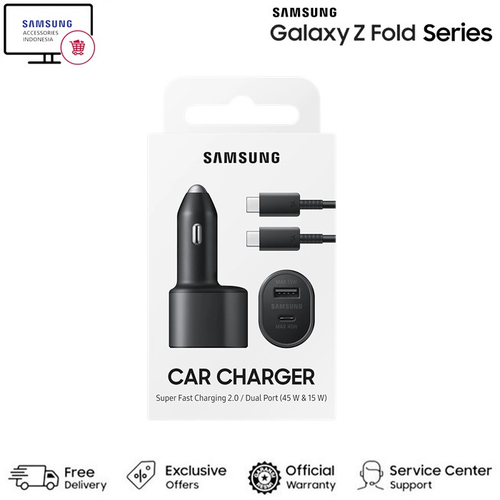 ✨New Ori Samsung Car Charger Galaxy Z Fold Series Super Fast Dual Car Charger Terbaru