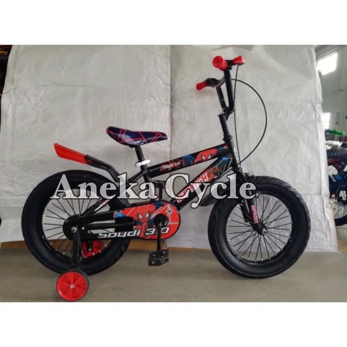 ✨Ori Sepeda Anak Bmx 16 Spiderman Ban Besar Sepeda Roda Empat Cowok Spydi Terbaru