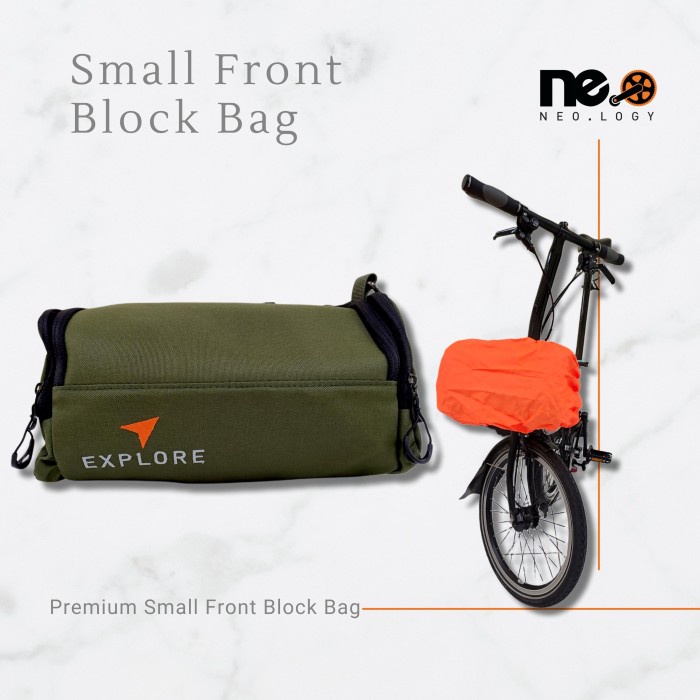 ✨Ori Tas Sepeda Brompton Front Block Explore - New Arrival Green Terbaru
