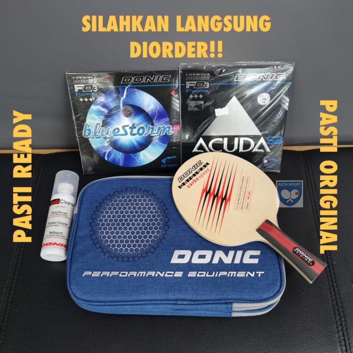 ✨New Ori Bet Pingpong Donic Ovtcharov Carbo Speed Plus Bluestorm  Acuda S2 Set Bisa Gojek