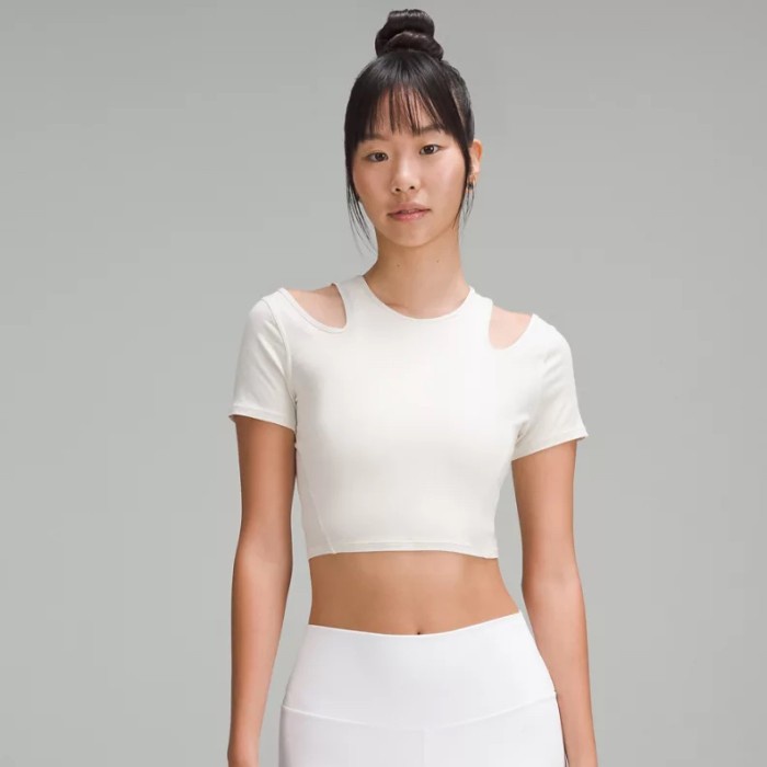 [New] Lululemon - Shoulder Cut-Out Yoga T-Shirt Bone Limited