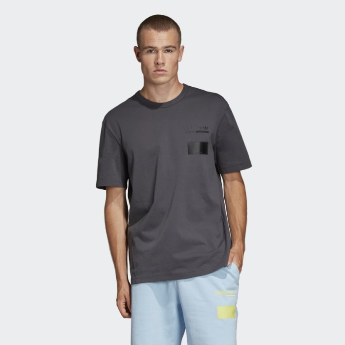 [New] Adidas Men Kaval Graphic Tee Grey Six Originals Bisa Gojek