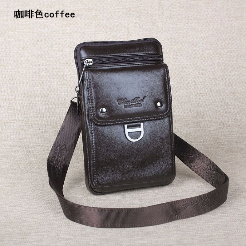 Tas Selempang Kulit Asli RZ61723 Dompet Kulit Asli Import Serbaguna Tas Bahu Mini Kulit Asli Import