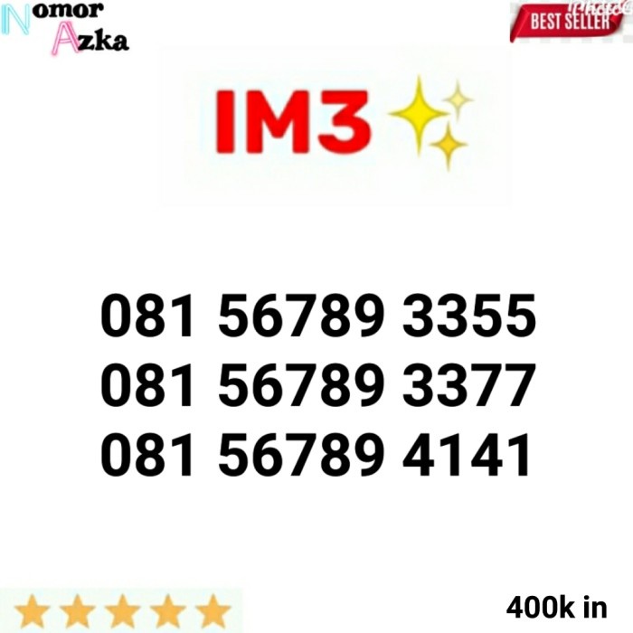 [Ori] Nomor Cantik Im3 0856 Seri 56789 3355 Ain22 Diskon