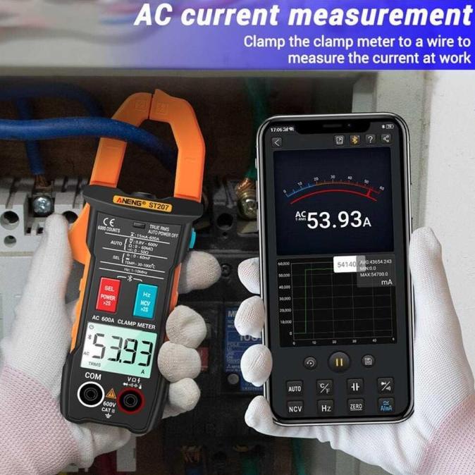 Aneng Digital Bluetooth Multimeter Voltage Tester Clamp - St207
