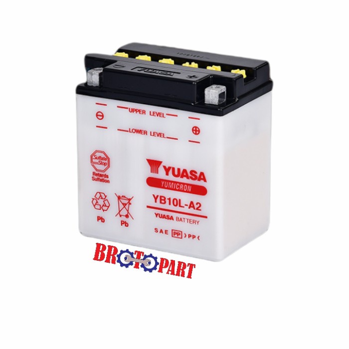 [Baru] Aki Motor Yuasa Yb10L-A2 12V 11Ah Original Accu Basah Yuasa Terbaru