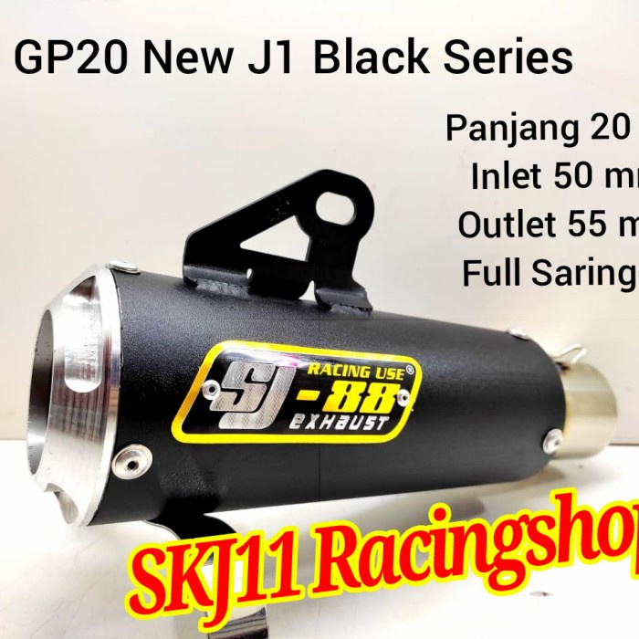 ✨Termurah Slincer Silincer Knalpot Sj88 Racing Gp20 New J1 Black Series 20 Cm Terbaru