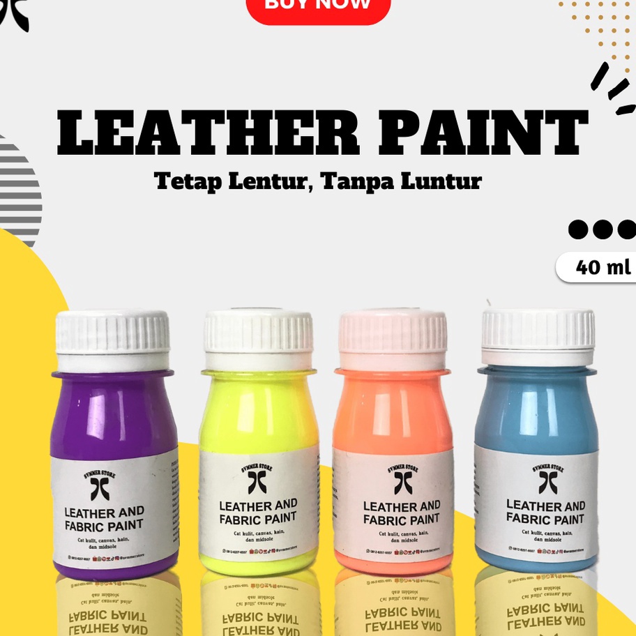 

←➲❊✩ Cat Sepatu, Cat Tas, Cat Canvas, Suede, Cat Kulit, Dompet Leather Paint Untuk Bahan Sintesis/ Syntetic - SUMMER BRAND