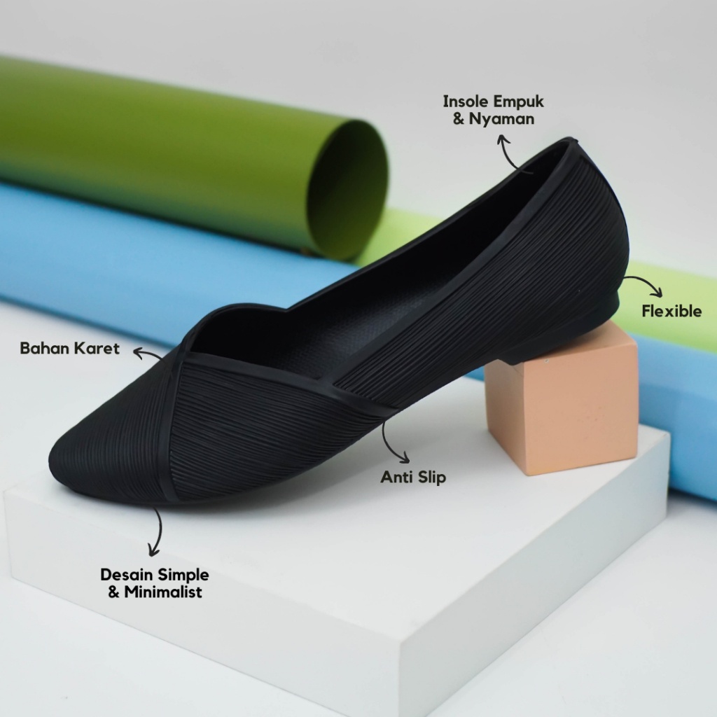 Porto XEM - Flat Shoes Wanita Terbaru Anti Slip Model Korea Nyaman dan Tahan Lama Image 2