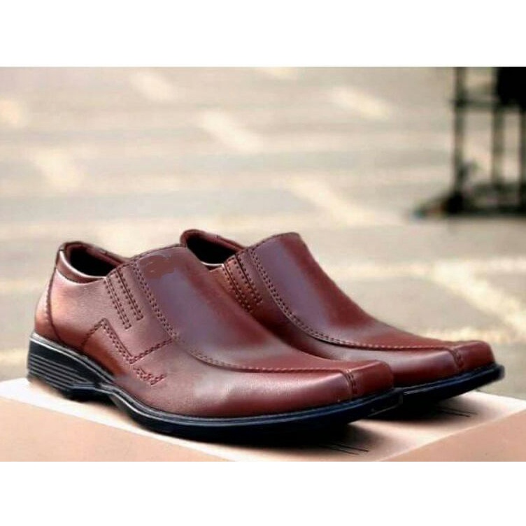 (39K✪/➱ 0Best Product - Sepatu Pantofel Hitam Coklat Pria Tanpa Tali Pendek Kulit Swedian Formal Ker