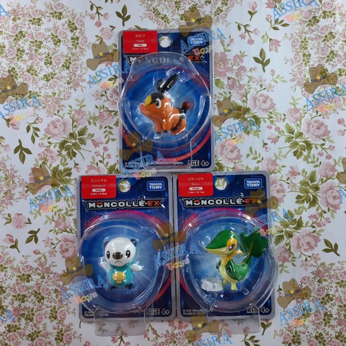 ✅Baru Moncolle Ex Snivy Tepig Oshawott Set Pokemon Takara Tomy Ori Diskon