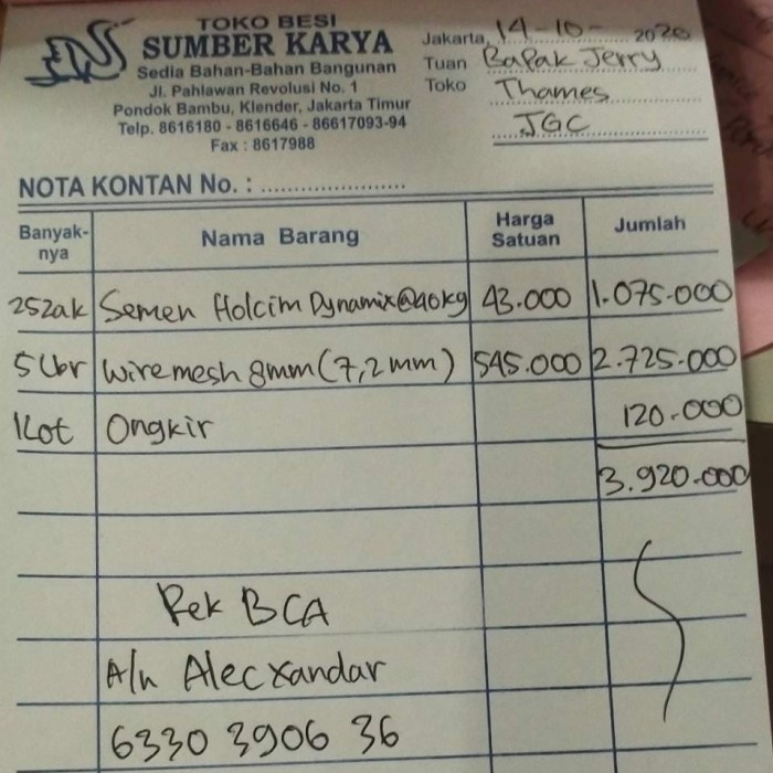 

✨Sale Nota Bpk. Jerry 2 Diskon