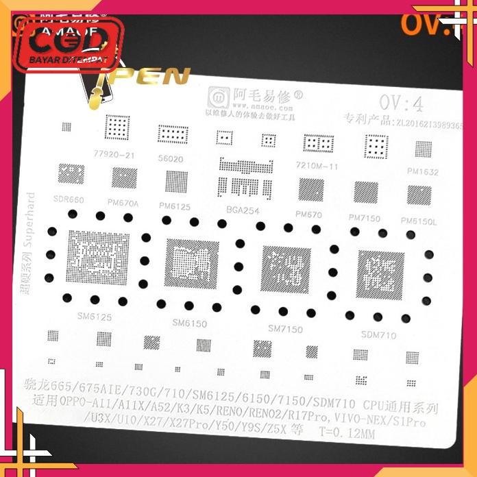 Plat Cetakan Amaoe Sm6125 Sm6150 Pm6125 Ov 4 Bga Cetakan Tebal