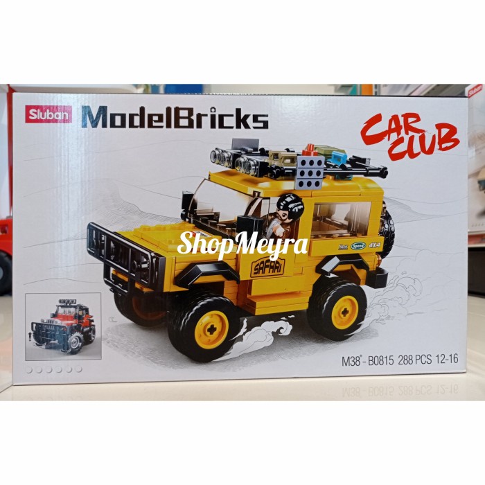 ✅COD Sluban Model Bricks Car Club Offroad Yellow 288 Terbatas