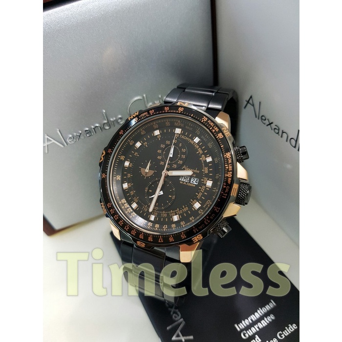 ✅Sale Jam Tangan Pria Alrxandre Christie Ac 6476 Mc Black Rosegold Terbatas