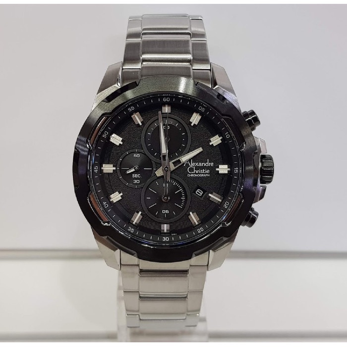 ✅Original Jam Tangan Pria Alexandre Christie Ac6523Mc Chronograph Silver Steel Limited