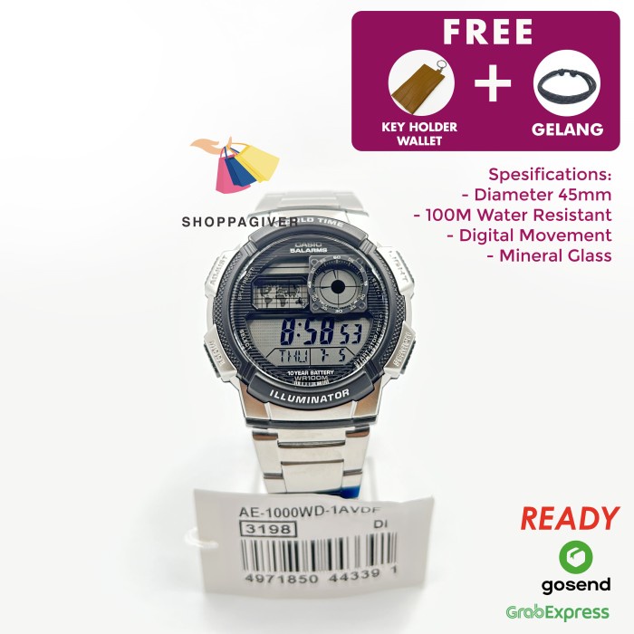 ✅Ori Jam Tangan Pria Original Casio Digital Ae-1000Wd-1A Murah Bergaransi Terbaru