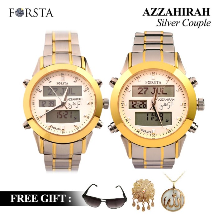 ✅Sale Jam Tangan Muslim Forsta Azzahirah Silver Gold - Berpasangan Diskon
