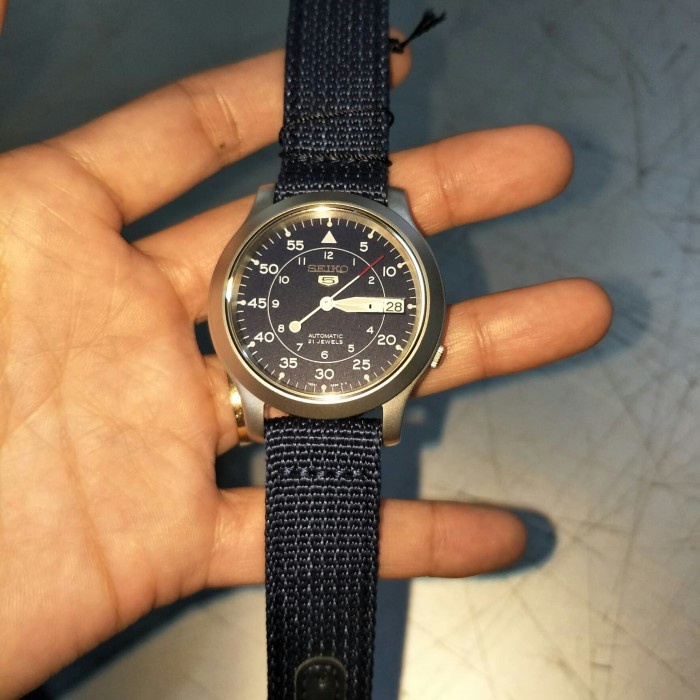 ✅Sale Seiko 5 Snk807 Snk807K2 Automatic Blue Dial Canvas - Garansi Bisa Sameday