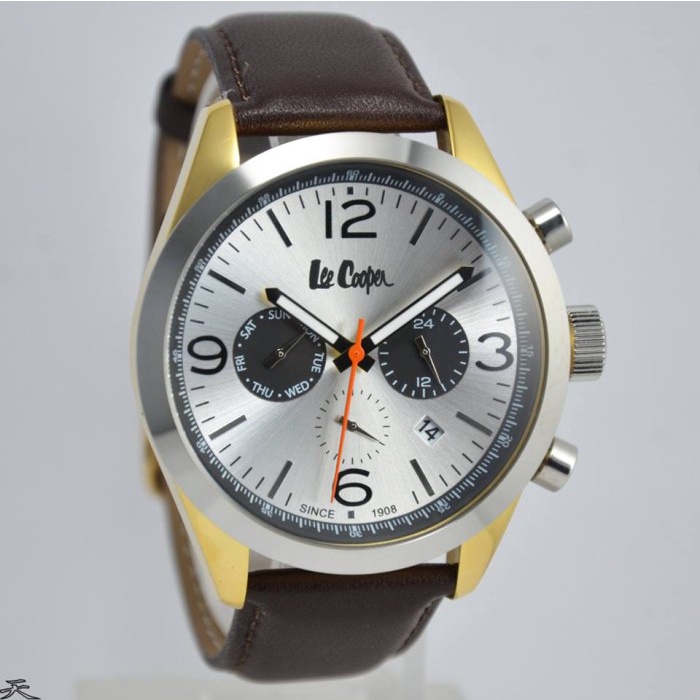 ✅Ready Lee Cooper Lc-84G-G - Jam Tangan Pria Kulit Original - Brown Berkualitas