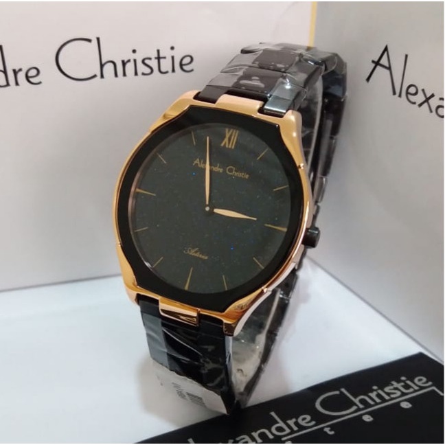 ✅New Alexandre Christie Ac 8602 Black Rosegold Wanita. Garansi Resmi 1Tahun Bisa Gojek