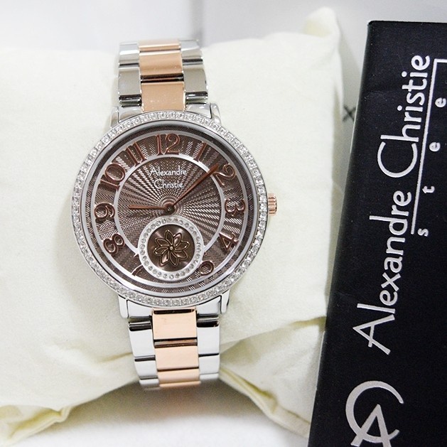 ✅Baru Jam Tangan Wanita Alexandre Christie Ac 2581 Bf Silver Rosegold Grey Diskon