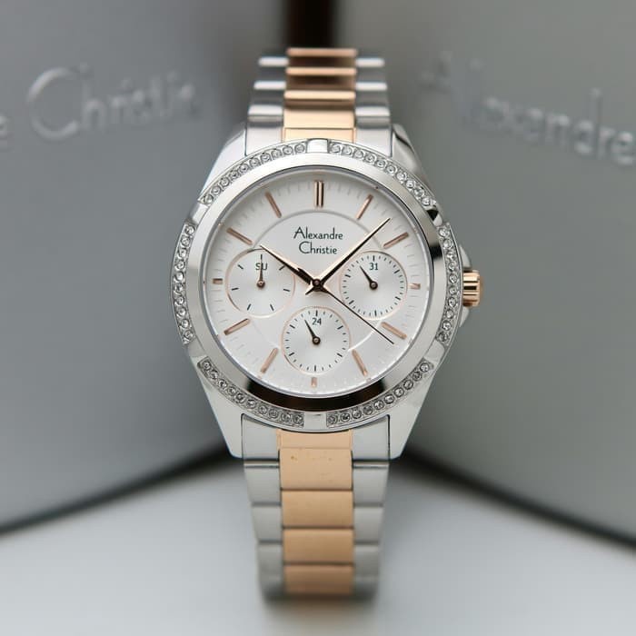 ✅New Ori Alexandre Christie Ac 2826 / Ac 2826Bf Silver Combi OriginalGaransi Bisa Gojek