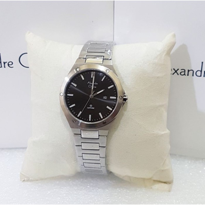 ✅New Original Safir Ac8564 Ac 8564 Alexandre Christie Silver Black Wanita Berkualitas