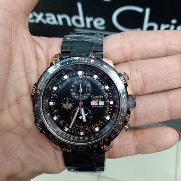 ✅New Ori Alexandre Christie Ac6476 / Ac 6476 Mc Rosegold Black Man Berkualitas