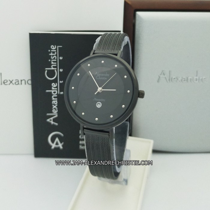✅Baru Jam Tangan Wanita Alexandre Christie Ac 2485 Ld Fbl Full Black Ori Berkualitas