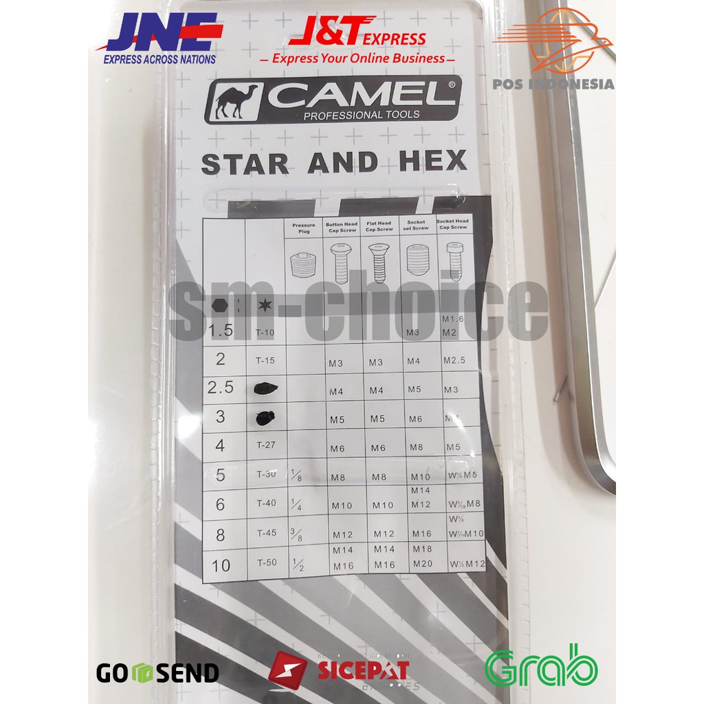 Kunci L Set - Kunci L Bintang Set - L Bintang Lubang Camel - 222