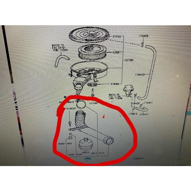 Selang Hawa-Selang Filter Udara Kijang Kapsul Carburator Original