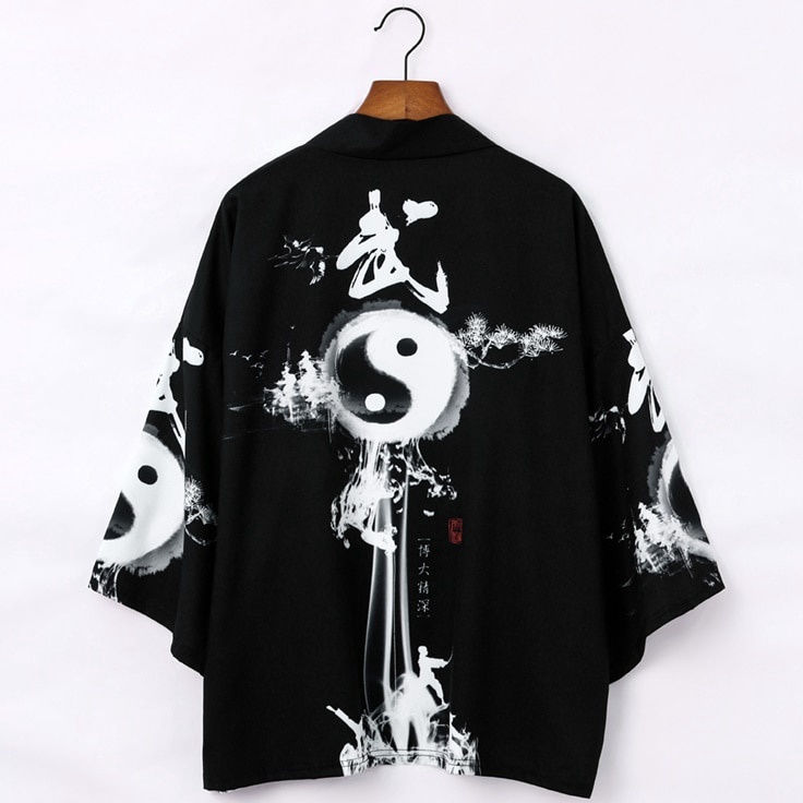 Ready Stok kimono jepang Kardigan Kimono Jepang Pria Haori Yukata Kostum Samurai Pria Jaket Kimono P