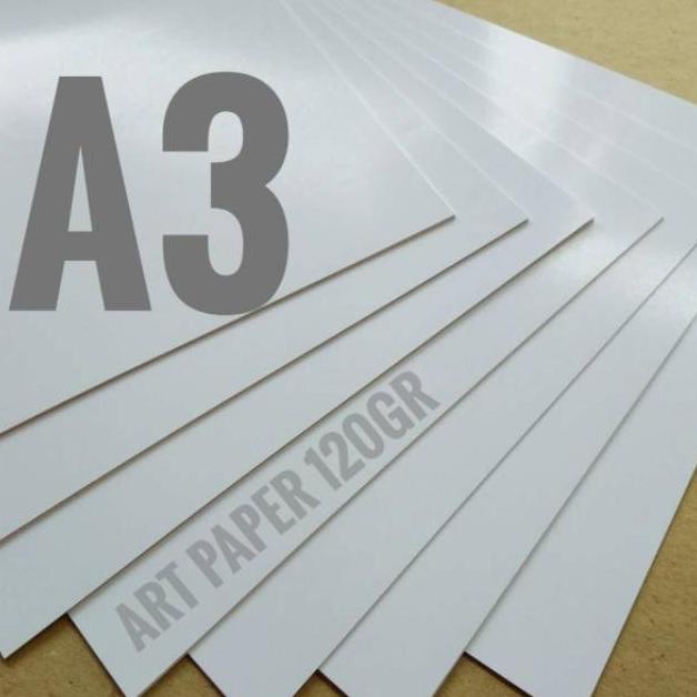 

New ( 100 Lembar) Kertas Art Paper 120 Gsm Ukuran A3 / 29.7cm X 42cm .,