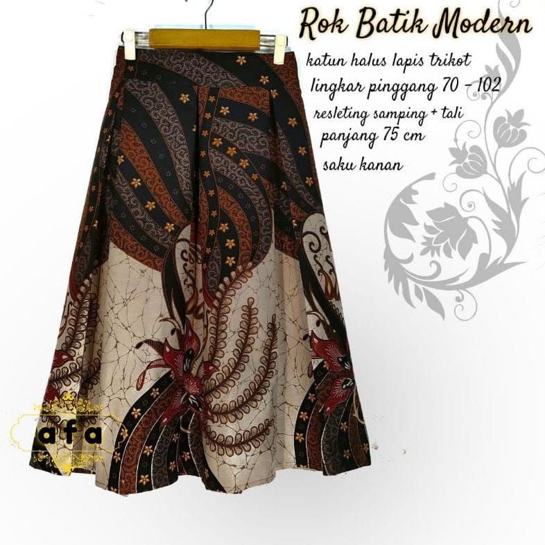 Trendy ROK BATIK MODERN 7/8 LAPIS TRIKOT