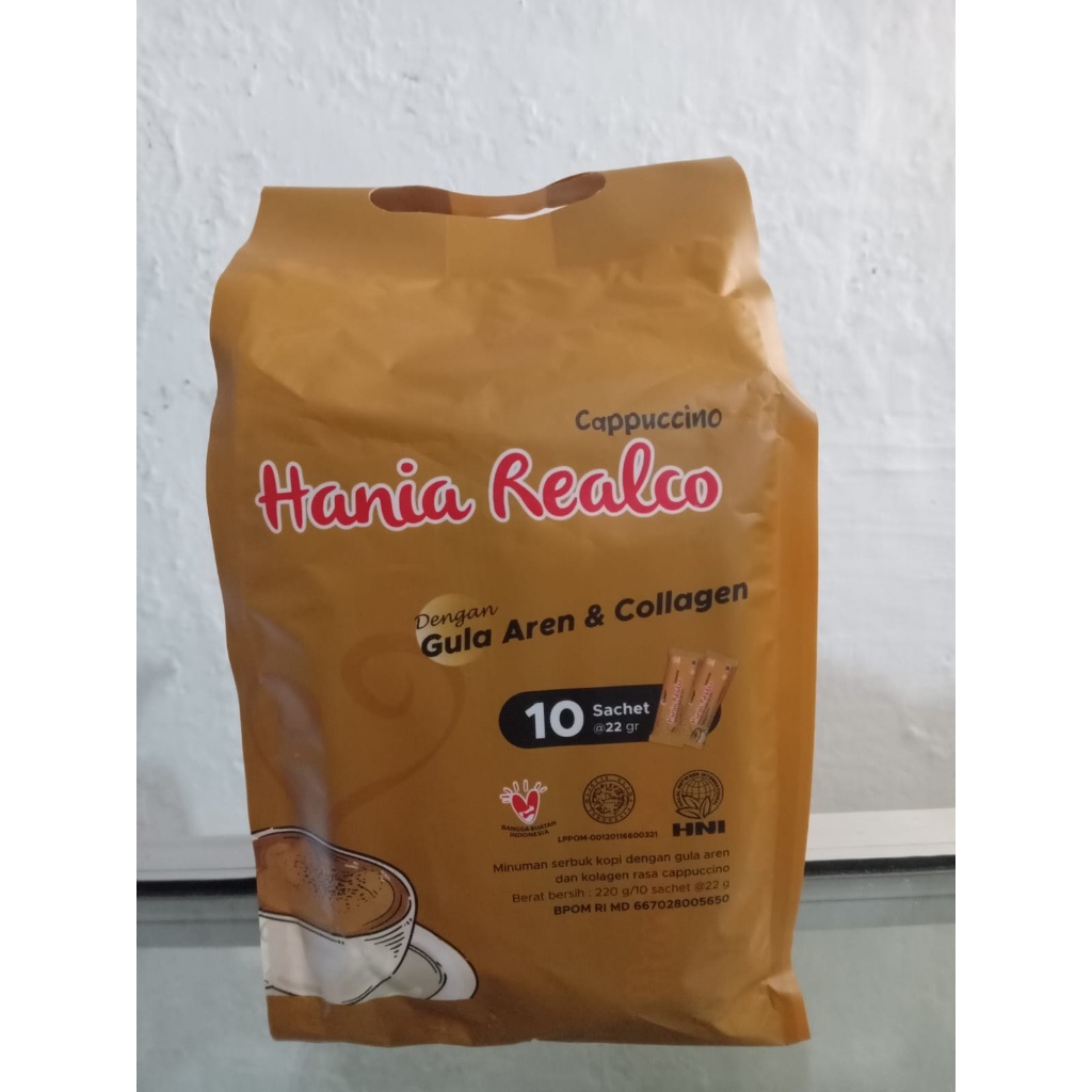 Hania Realco rasa Cappucino isi 10 saset HNI HPAI kopi herbal kopi kolagen